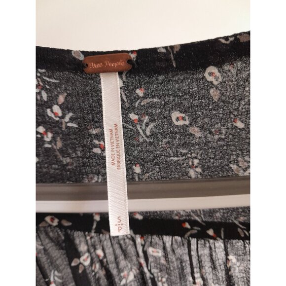 Free People Boho Milkmaid Peasant Night Out Long Sleeve Floral Size Small Blouse - Picture 6 of 9